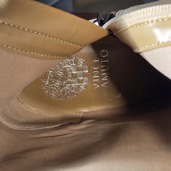 Vince Camuto Mid-Shaft Suede Chunky Heel Boots Women Size 7W Zelcinna Tortilla - Picture 11 of 16